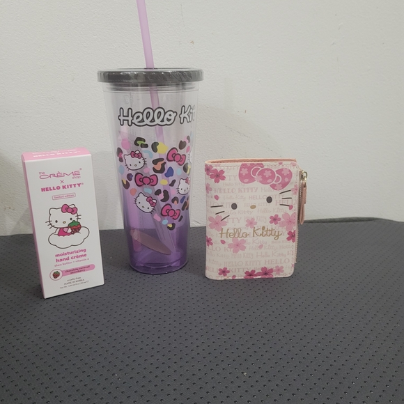 Hello Kitty Other - Hello Kitty Kids Tumbler and Wallet Set - Pink and Black (NWT)